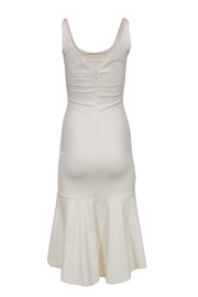 Current Boutique-Amanda Uprichard - Ivory Sleeveless "Parker" High-Low Midi Dress w/ Flounce Hem Sz S