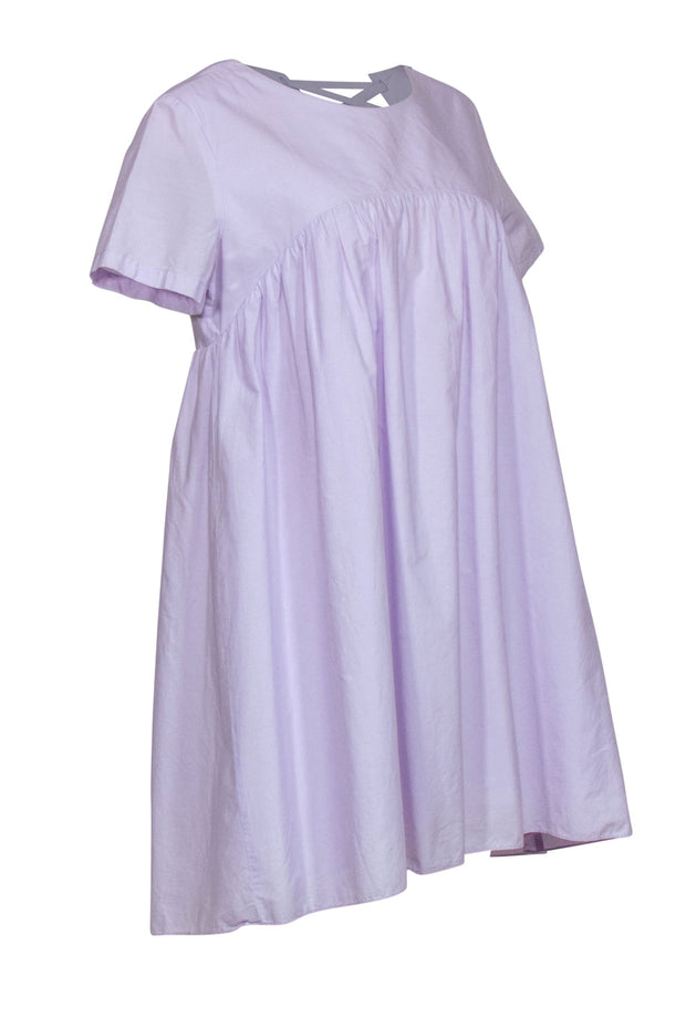 Current Boutique-Amanda Uprichard - Lavender Babydoll Short Sleeve Dress w/ Tie-up Back Sz L