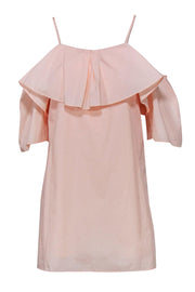 Current Boutique-Amanda Uprichard - Light Pink Cold Shoulder Shift Dress w/ Flounce Top Sz P