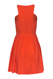 Current Boutique-Amanda Uprichard - Neon Coral Silk Fit & Flare Dress Sz S