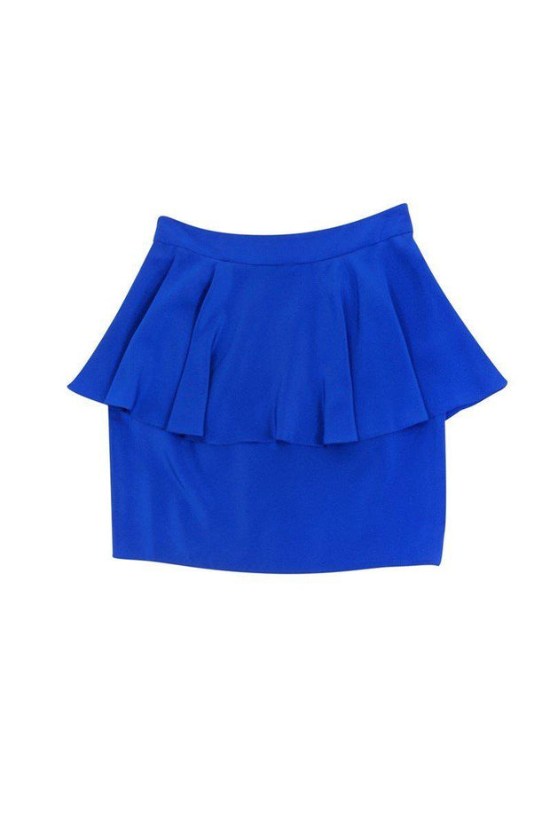 Current Boutique-Amanda Uprichard - Royal Blue Peplum Miniskirt Sz M