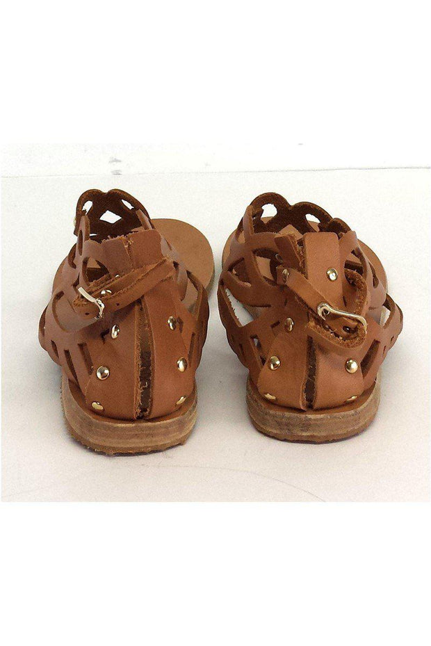 Current Boutique-Ancient Greek Sandals - Tan Cut Out Leather Sandals Sz 6