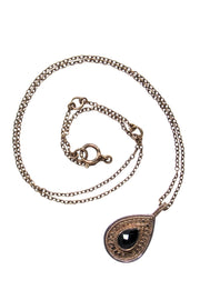 Current Boutique-Anna Beck - Black Onyx 18K Gold Plated Teardrop Pendant Necklace