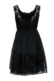 Current Boutique-Anna Sui - Black Lace Fitted Silk Dress Sz 6