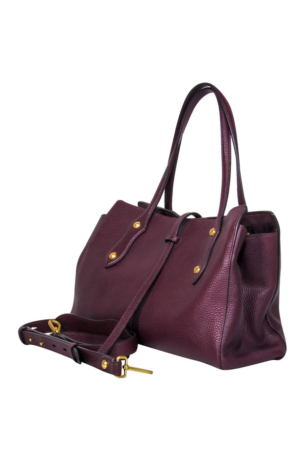 Current Boutique-Annabel Ingall - Oxblood Leather Convertible Mini Tote Bag