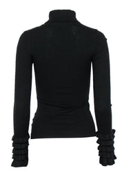 Current Boutique-Anne Fontaine - Black Turtleneck Sweater w/ Ruffled Sleeves Sz 2