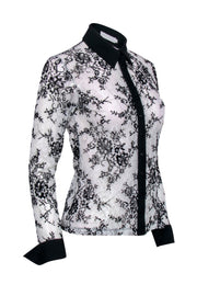 Current Boutique-Anne Fontaine - Black & White Floral Lace Top Sz XS/S