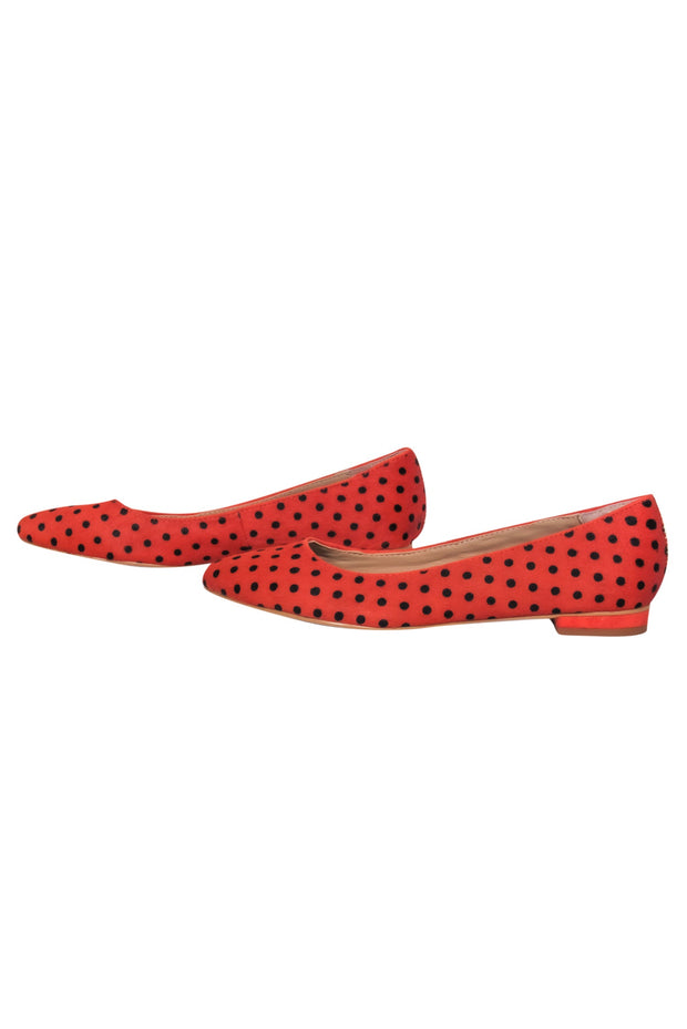 Current Boutique-Anthropologie - Orange & Black Polka Dot Calf Hair Flats Sz 7.5