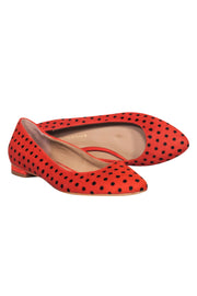 Current Boutique-Anthropologie - Orange & Black Polka Dot Calf Hair Flats Sz 7.5