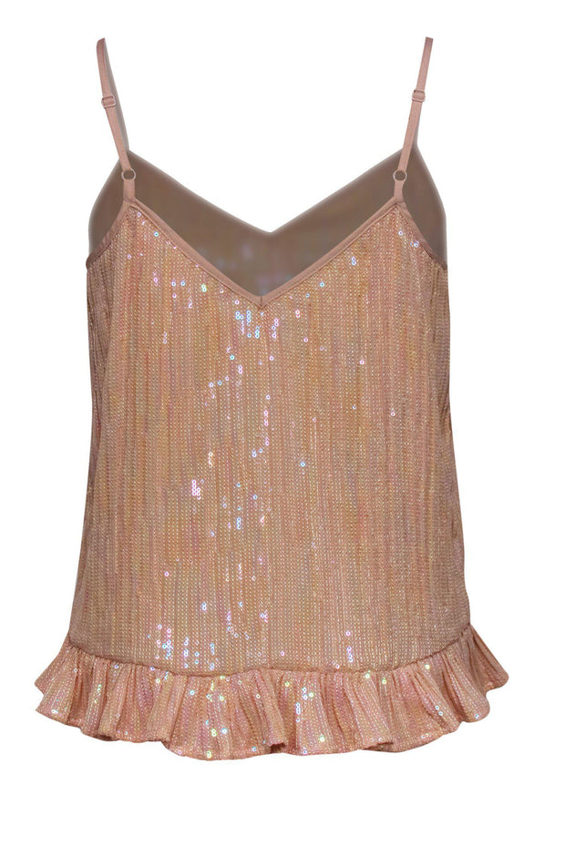 Current Boutique-Anthropologie - Peach Iridescent Sequined Camisole Sz 2