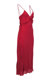 Current Boutique-Anthropologie - Red Ruffled Maxi Slip Dress Sz 8