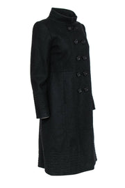 Current Boutique-Antonio Melani - Black Wool Blend Double Breasted Longline Coat Sz 4