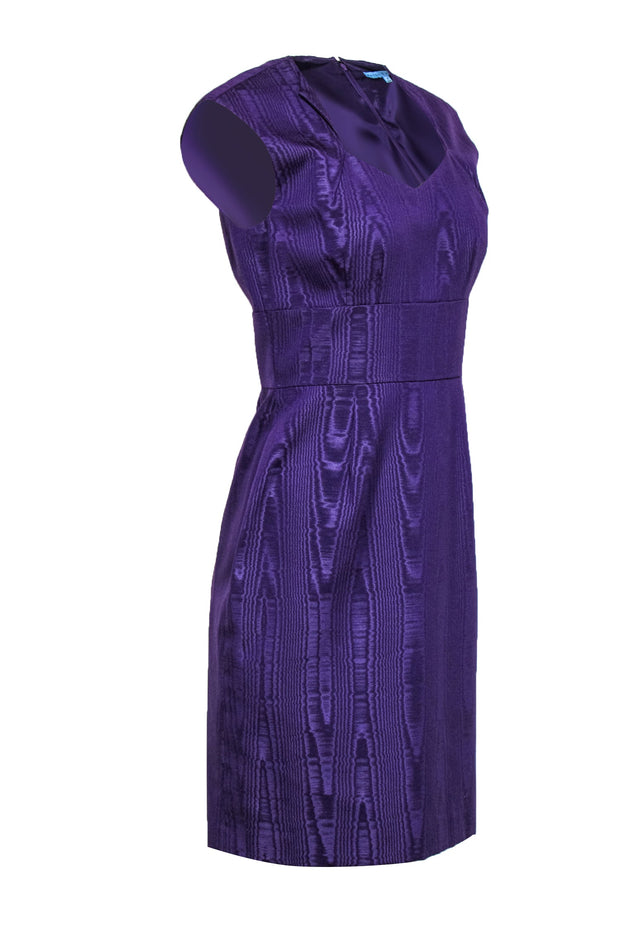 Current Boutique-Antonio Melani - Purple Printed "Gretchen" Sleeveless Fitted Sheath Dress Sz 4