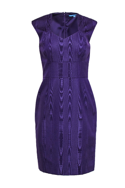 Current Boutique-Antonio Melani - Purple Printed "Gretchen" Sleeveless Fitted Sheath Dress Sz 4