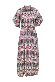 Current Boutique-Apiece Apart - Tan & Red Tribal Printed Shift Maxi Dress Sz 4