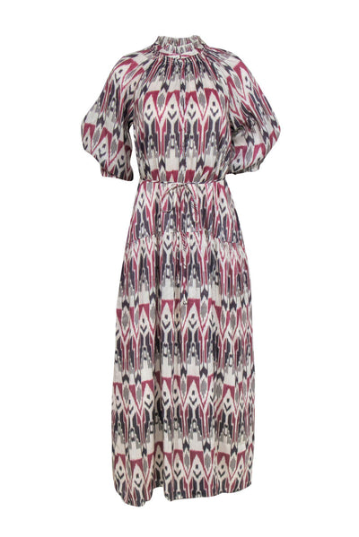 Current Boutique-Apiece Apart - Tan & Red Tribal Printed Shift Maxi Dress Sz 4