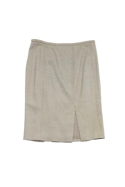 Current Boutique-Armani Collezioni - Beige Wool Pencil Skirt Sz 4