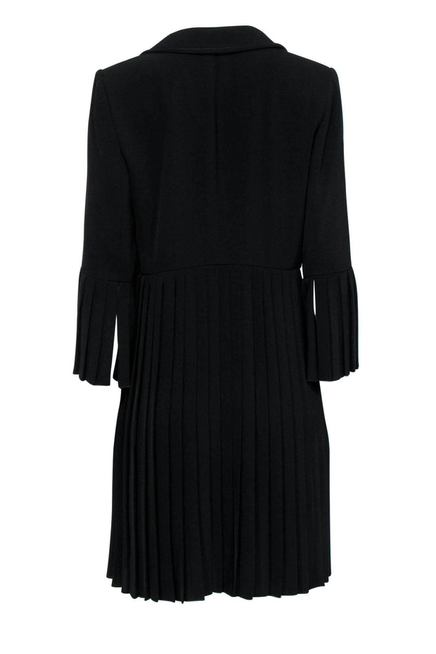 Current Boutique-Armani Collezioni - Black Blazer-Style Bell Sleeve Fit & Flare Dress w/ Pleated Skirt Sz 10