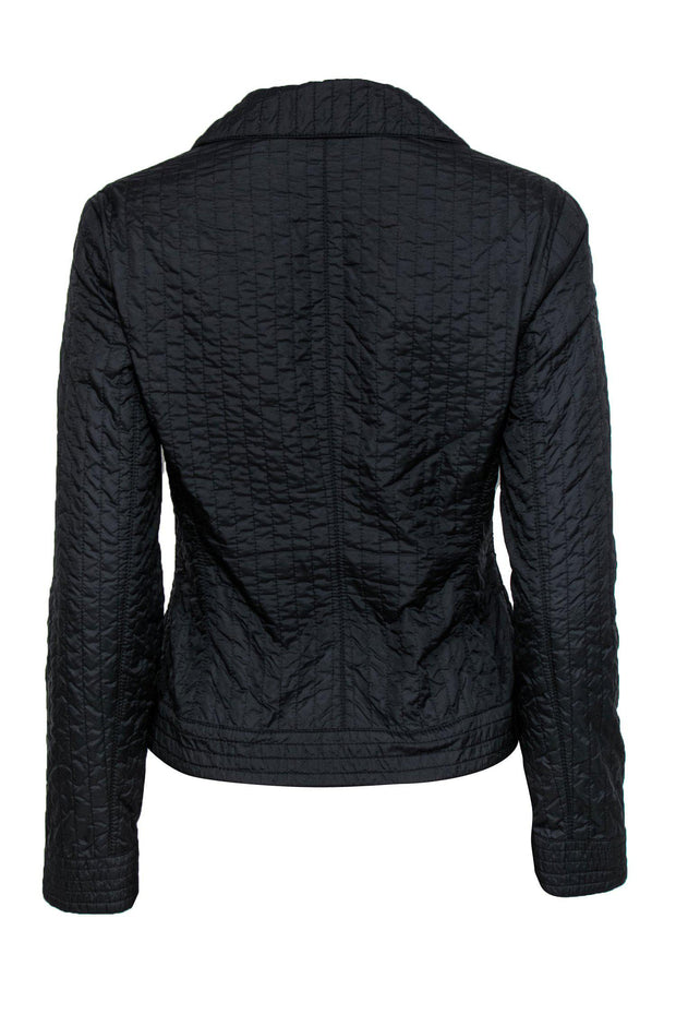 Current Boutique-Armani Collezioni - Black Blazer-Style Quilted Jacket Sz 2