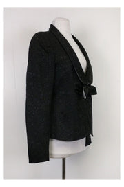 Current Boutique-Armani Collezioni - Black Floral Blazer Sz 12