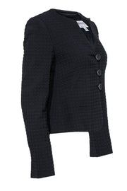 Current Boutique-Armani Collezioni - Black Houndstooth Textured Jacket Sz 8