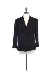 Current Boutique-Armani Collezioni - Black Linen Blazer Sz 10