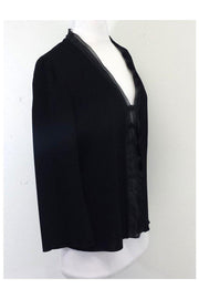 Current Boutique-Armani Collezioni - Black Long Sleeve Pleated Blouse Sz 6