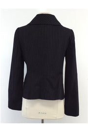 Current Boutique-Armani Collezioni - Black Pinstripe Blazer Sz 6