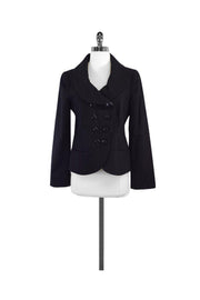 Current Boutique-Armani Collezioni - Black Pinstripe Blazer Sz 6