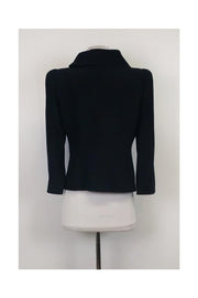 Current Boutique-Armani Collezioni - Black Ruffle Blazer Sz 8