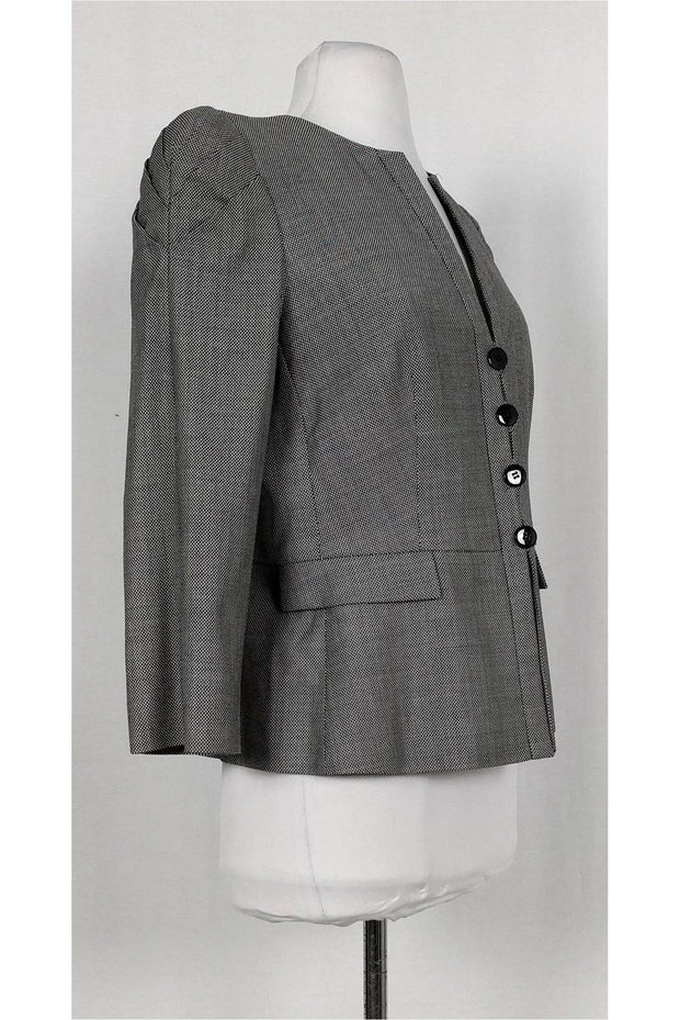 Current Boutique-Armani Collezioni - Black & White Patterned Blazer Sz 10