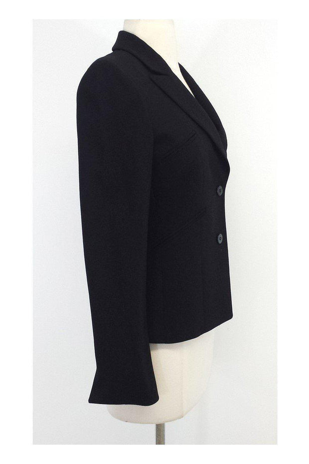 Current Boutique-Armani Collezioni - Black Wool Blend Blazer Sz 2