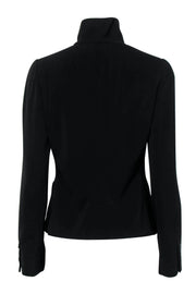 Current Boutique-Armani Collezioni - Black Wool Tie Neck Blazer Sz 6