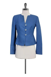 Current Boutique-Armani Collezioni - Blue Textured Blazer Sz 4