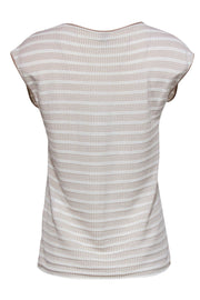 Current Boutique-Armani Collezioni - Cream & Beige Tank w/ Stripes & Squares Sz 10