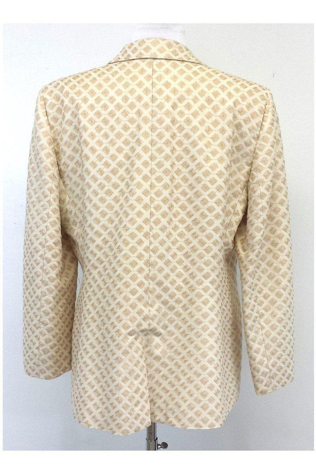 Current Boutique-Armani Collezioni - Cream & Tan Swirl Print Blazer Sz 16