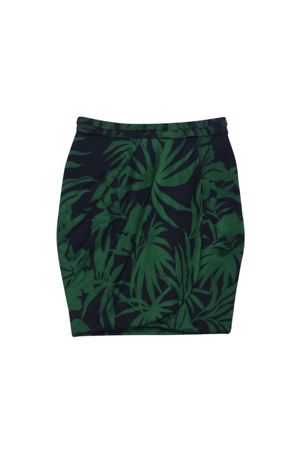 Current Boutique-Armani Collezioni - Green Palm Printed Silk Skirt Sz 12