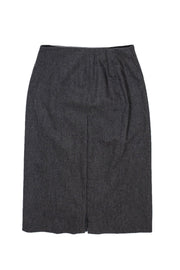 Current Boutique-Armani Collezioni - Grey Wool Pencil Skirt w/ Zippers at Hem Sz 6