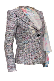 Current Boutique-Armani Collezioni - Multicolored Tweed Blazer w/ Silk Scarf Design Sz 6