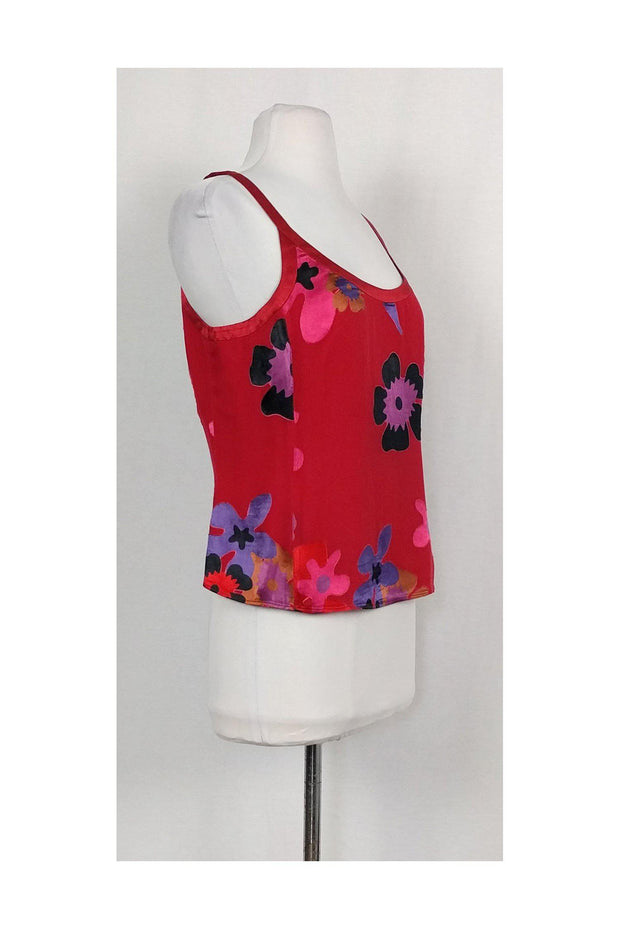 Current Boutique-Armani Collezioni - Red Floral Silk Tank Sz 8