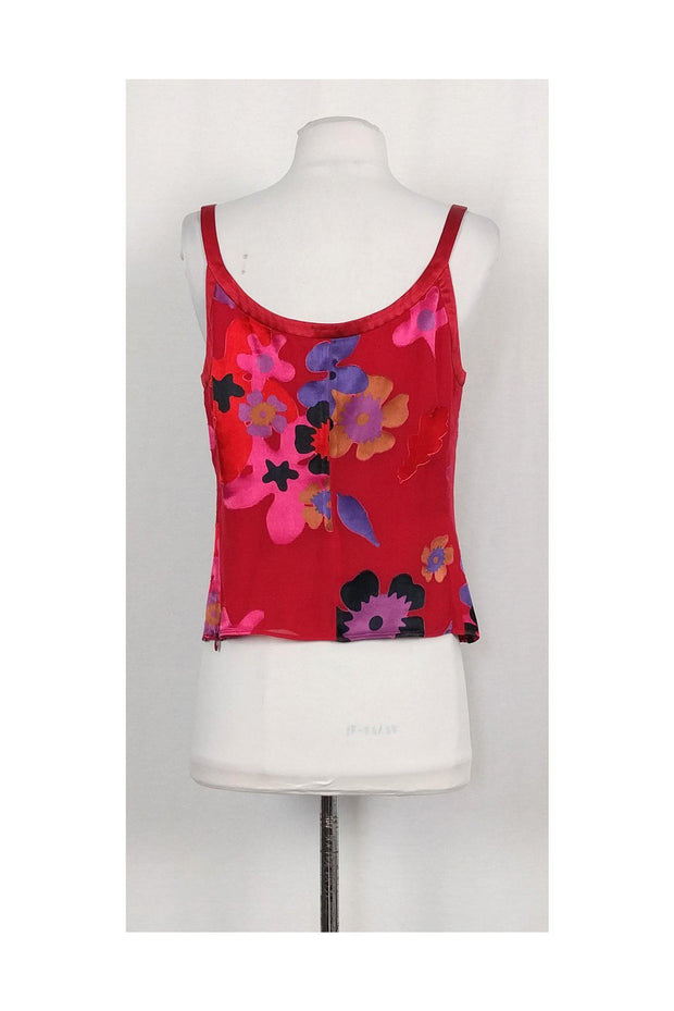 Current Boutique-Armani Collezioni - Red Floral Silk Tank Sz 8