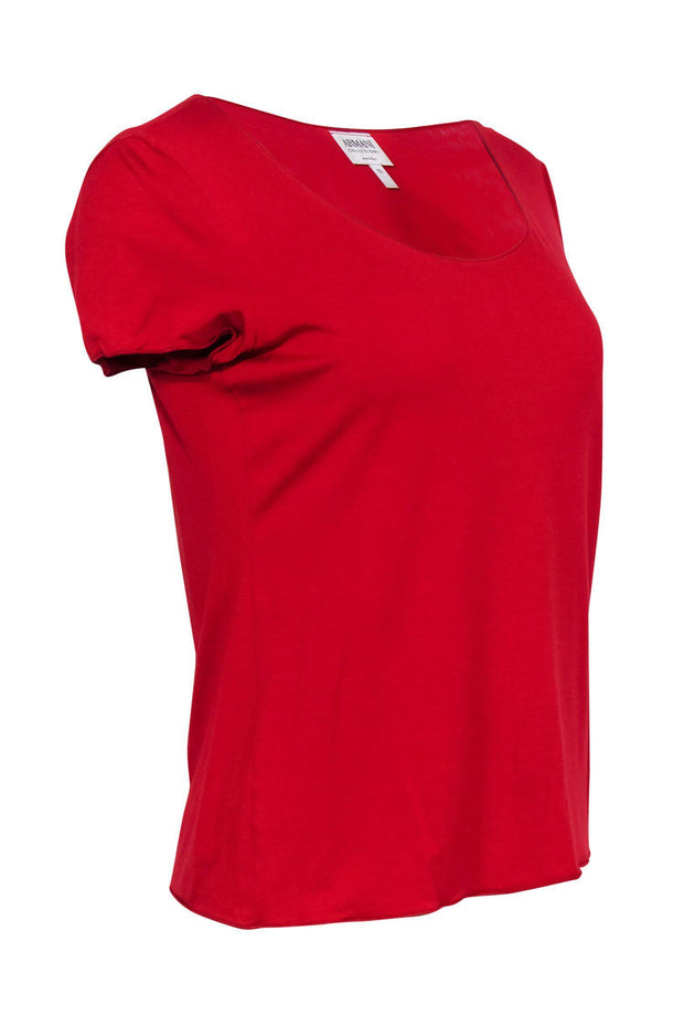 Current Boutique-Armani Collezioni - Red Short Sleeve Tee Sz 10