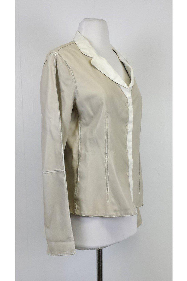 Current Boutique-Armani Collezioni - Tan Leather Jacket Sz 10