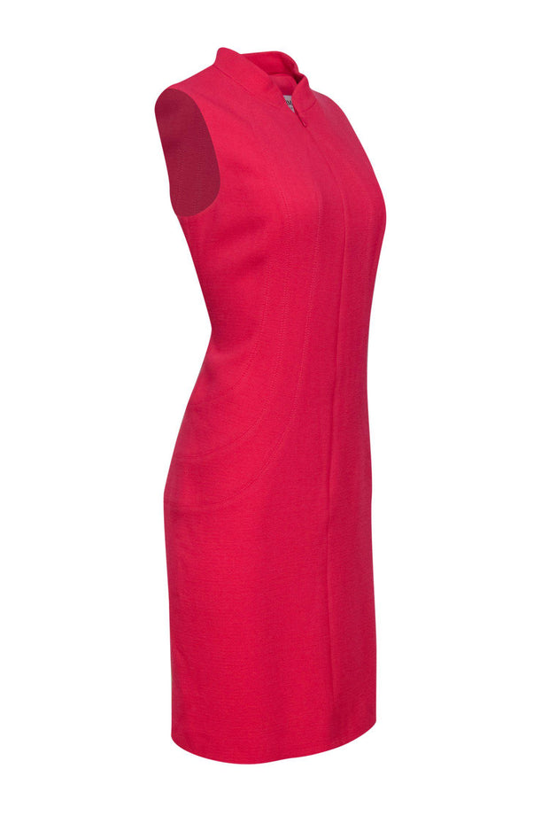 Current Boutique-Armani Collezioni - Watermelon Pink Textured Wool Dress Sz 12