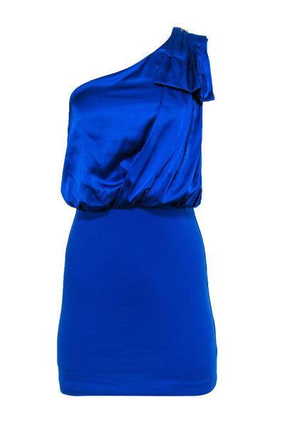 Current Boutique-Armani Exchange - Royal Blue One-Shoulder Mini Dress Sz 2