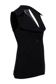 Current Boutique-Arzu Kaprol - Black Cutout Back Vest w/ Silver Detailing Sz M