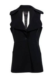 Current Boutique-Arzu Kaprol - Black Cutout Back Vest w/ Silver Detailing Sz M