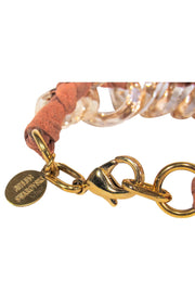 Current Boutique-Atelier Swarovski - Blush Suede & Crystal Hoop Bracelet