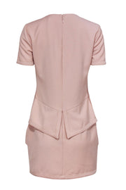 Current Boutique-BCBG Max Azria - Baby Pink Origami Peplum Dress Sz 8