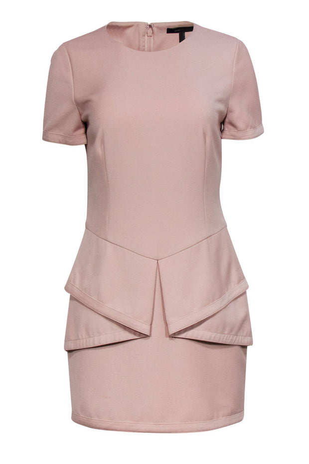 Current Boutique-BCBG Max Azria - Baby Pink Origami Peplum Dress Sz 8